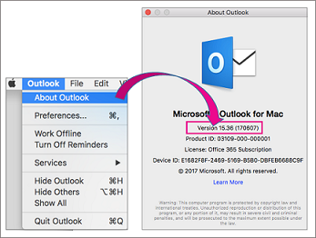 outlook for mac versions